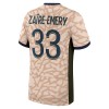 Camisola Paris Saint-Germain Zaire-Emery 33 Jordan Equipamento Quarto 2023-24 Manga Curta
